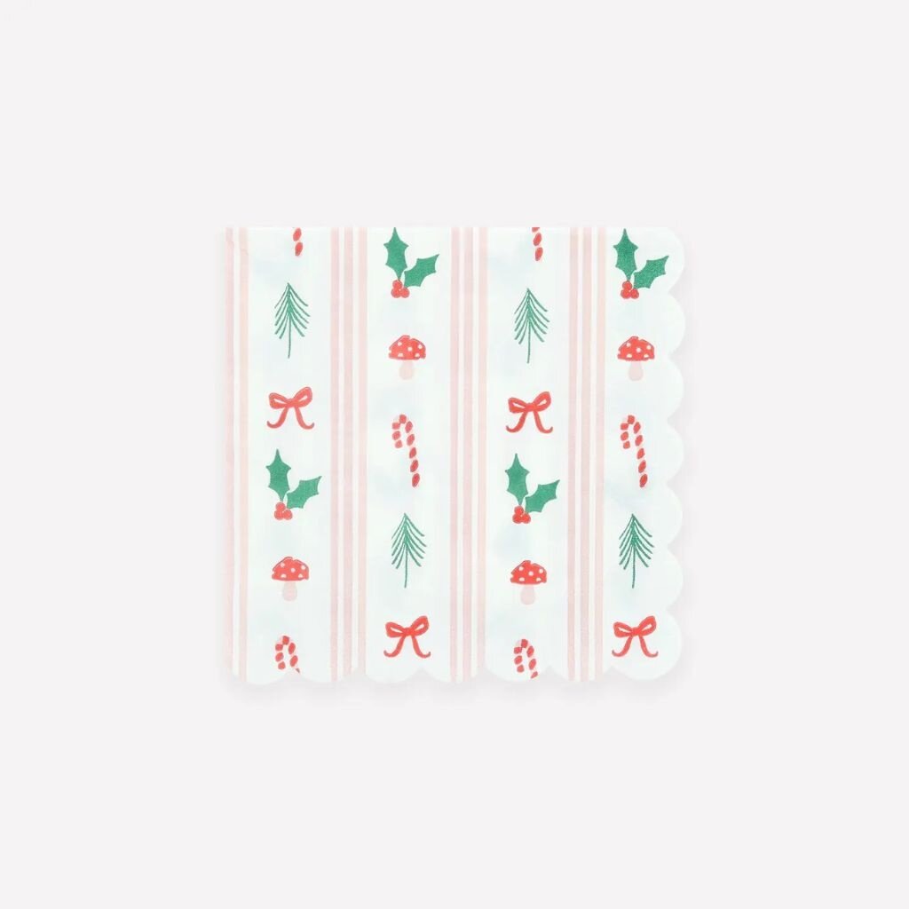 MeriMeri Festive Icon Stripes Small Napkins