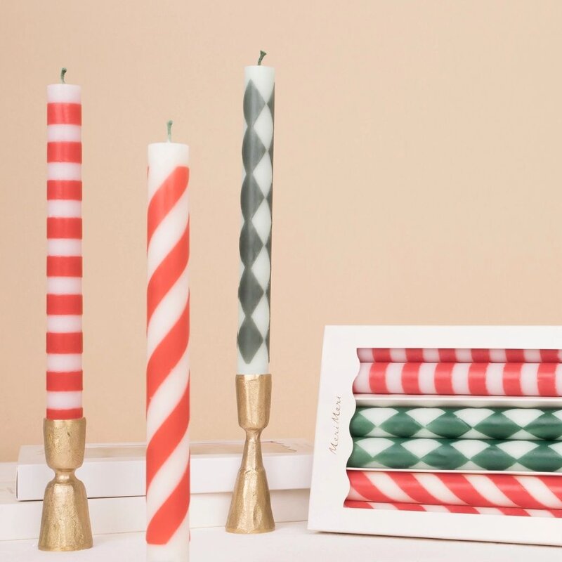 MeriMeri Festive Stripe Table Candles