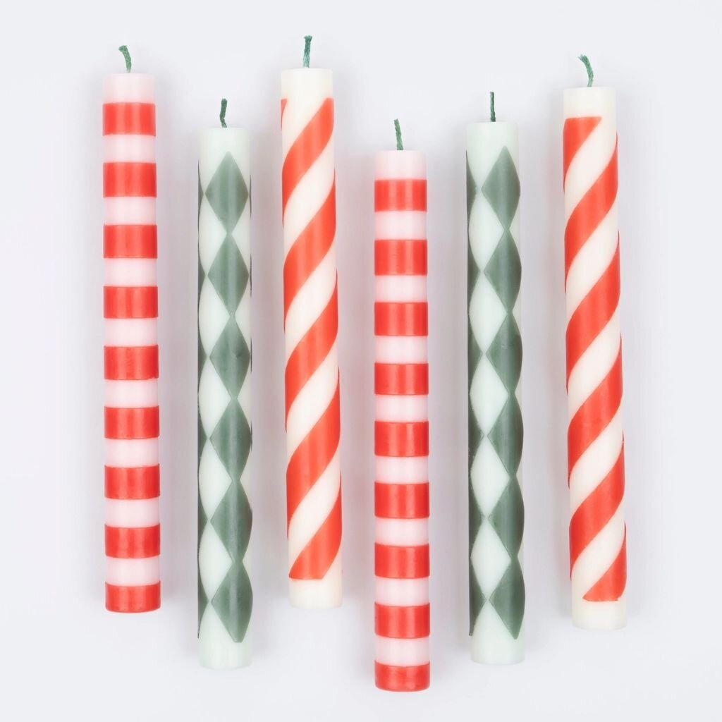 MeriMeri Festive Stripe Table Candles