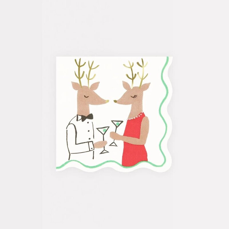 MeriMeri Mr. & Mrs. Reindeer Small Napkins