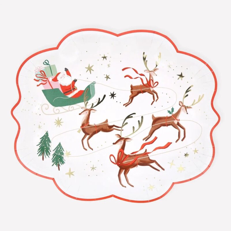 MeriMeri Santa, Sleigh & Reindeer Plates