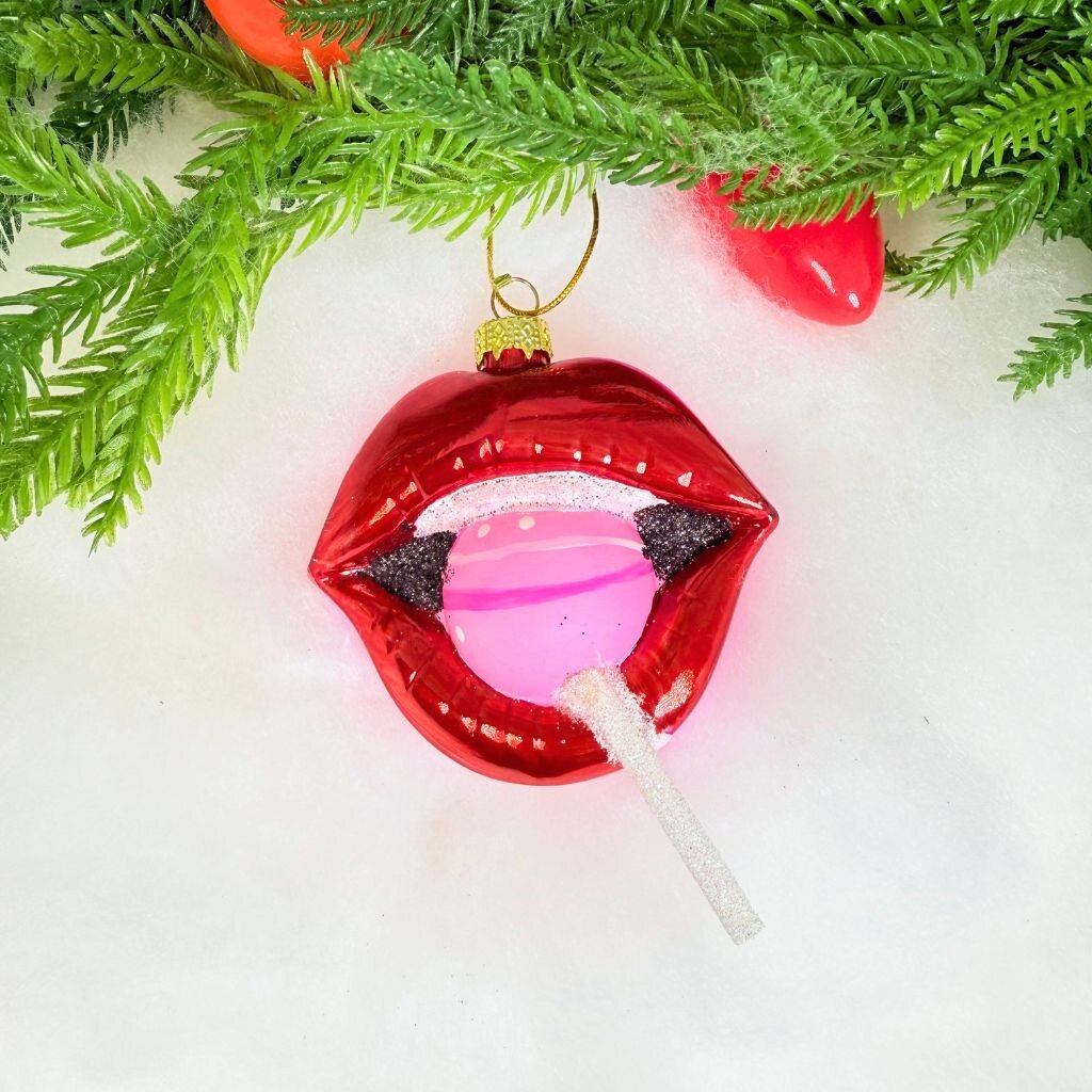 Cody Foster Lips with Sucker Ornament