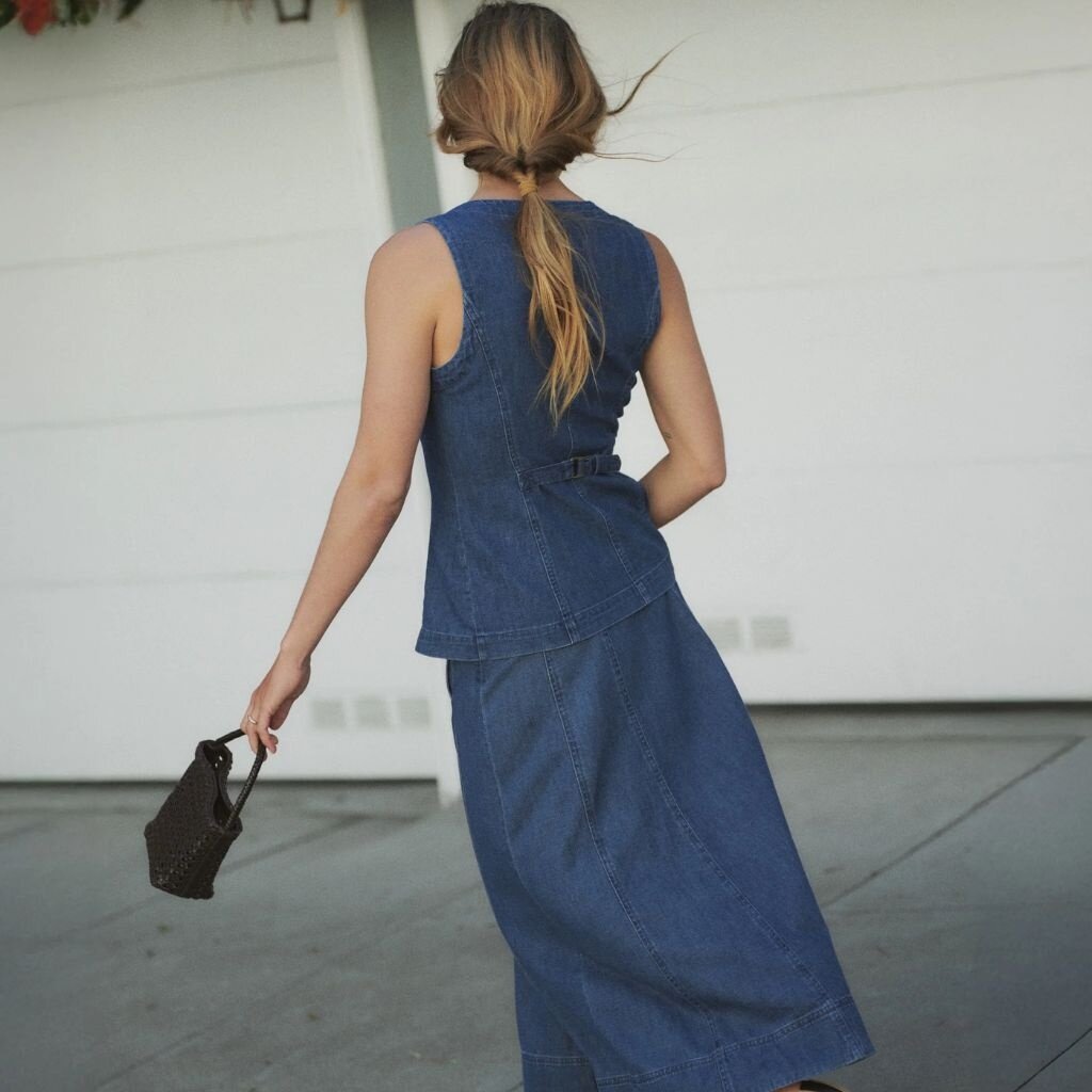 Marine Layer Charlie Longline Denim Vest