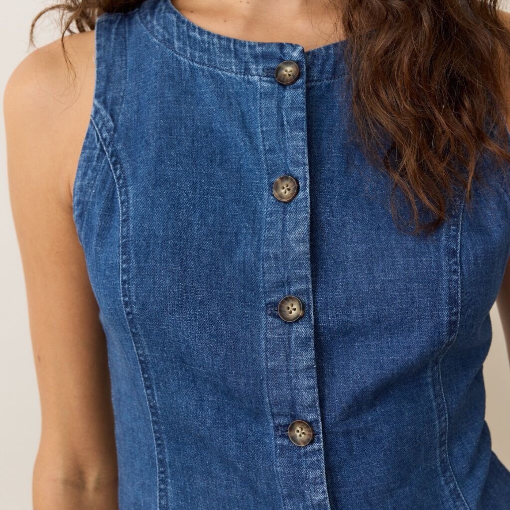Marine Layer Charlie Longline Denim Vest