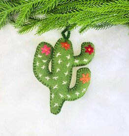 Ornaments 4 Orphans Cactus Embroidered Wool Christmas Ornament