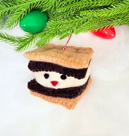 Ornaments 4 Orphans Smiling S'more Felt Wool Christmas Ornament