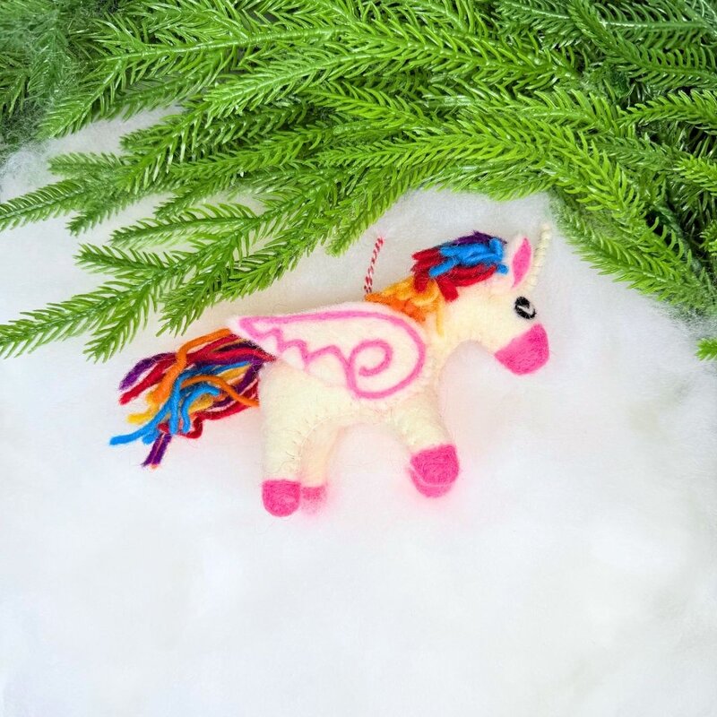 Ornaments 4 Orphans Unicorn Felt Wool Christmas Ornament