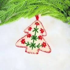 Ornaments 4 Orphans White Tree Embroidered Wool Christmas Ornament