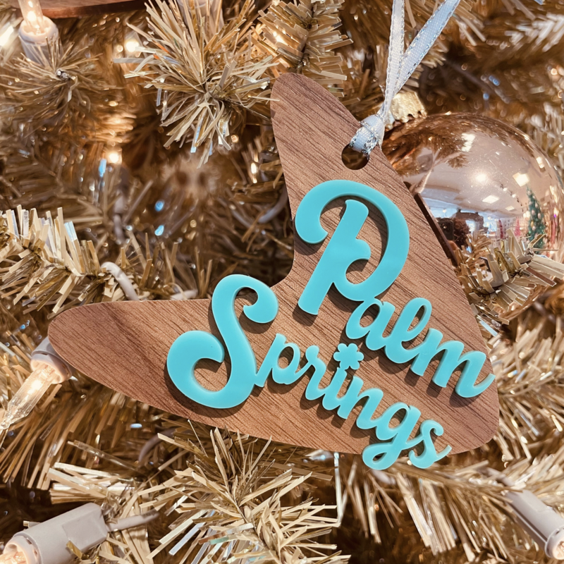 Peepa's Teal and Walnut Palm Springs Ornament