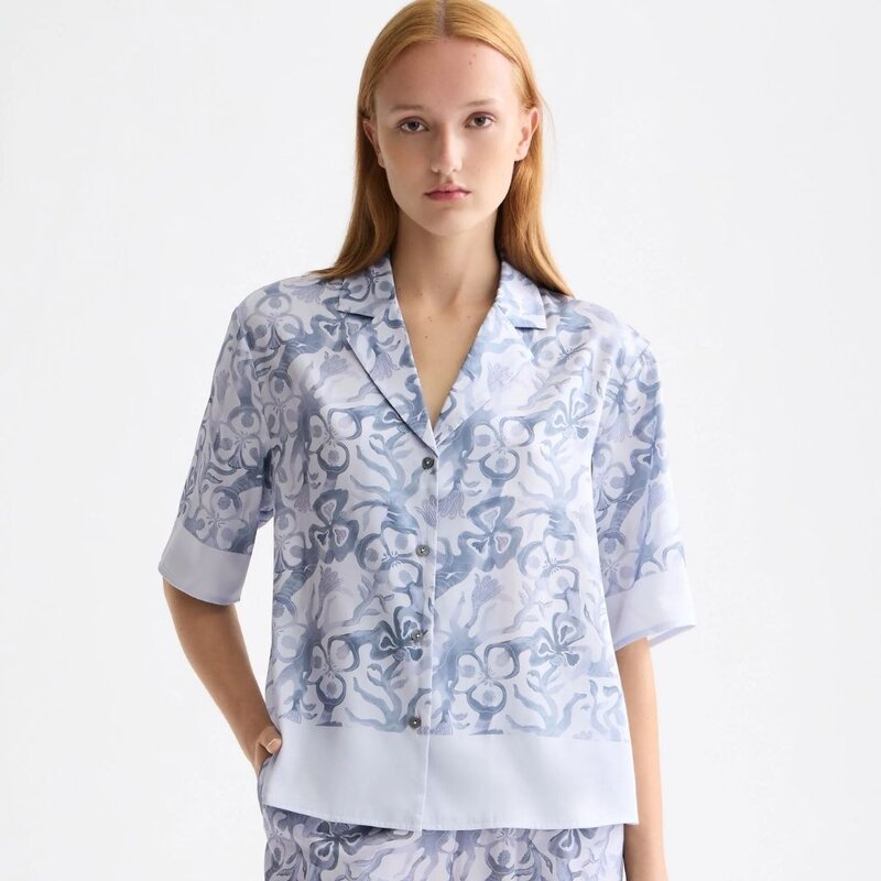 Scotch & Soda - Womenswear Dancer Lavender Printed Short Sleeve Shirt