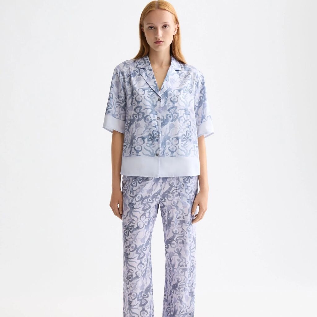 Scotch & Soda - Womenswear Dancer Lavender Printed Short Sleeve Shirt