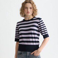 Scotch & Soda - Womenswear Striped Crewneck Short Sleeve Pullover