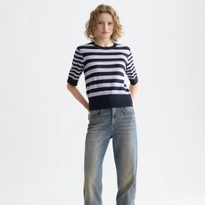 Scotch & Soda - Womenswear Striped Crewneck Short Sleeve Pullover