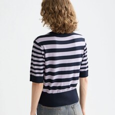 Scotch & Soda - Womenswear Striped Crewneck Short Sleeve Pullover