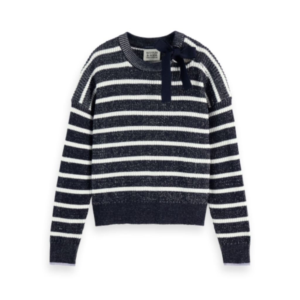 Scotch & Soda - Womenswear Striped Tie Neck Pullover