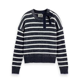 Scotch & Soda - Womenswear Striped Tie Neck Pullover