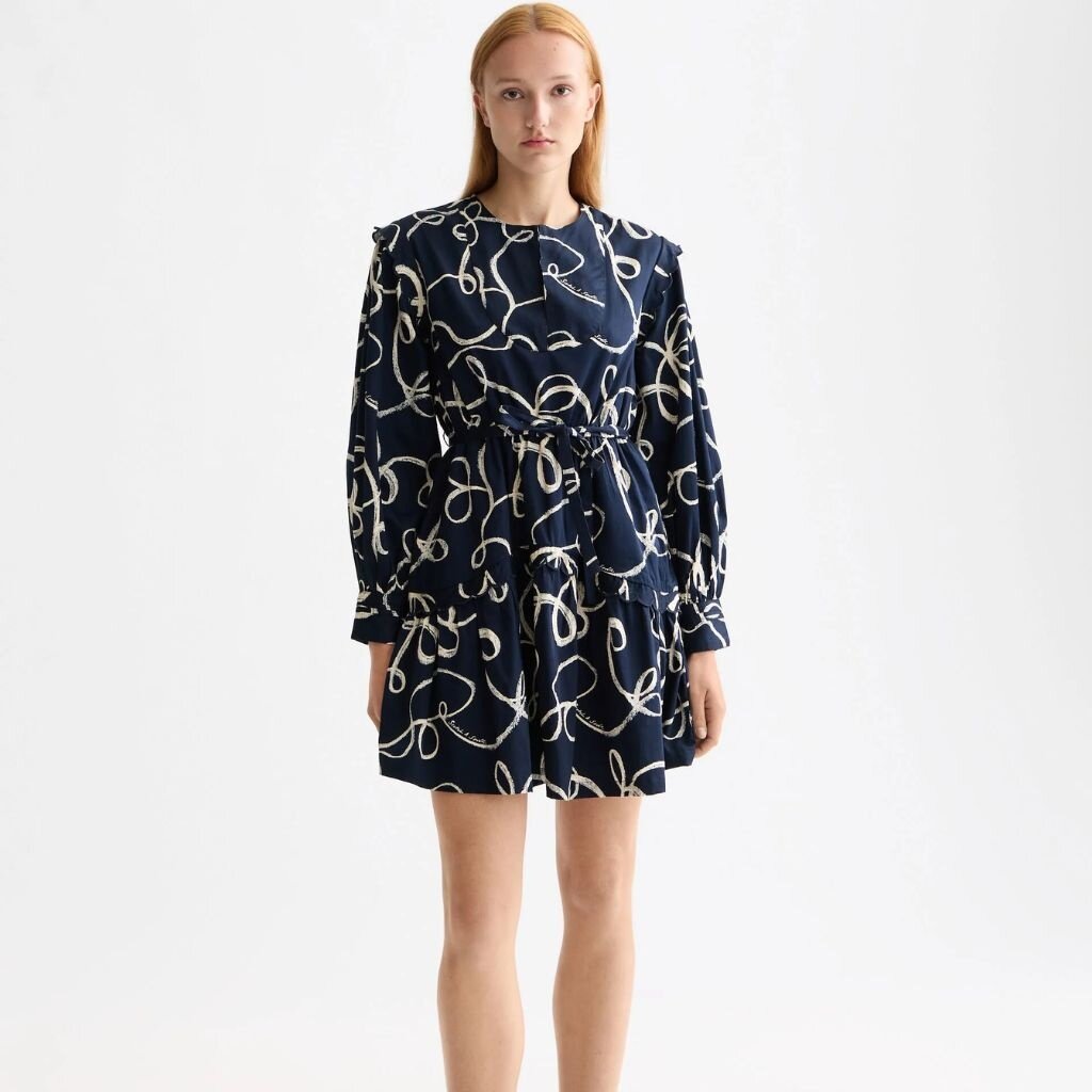 Scotch & Soda - Womenswear Scallop Trim Long Sleeve Mini Dress