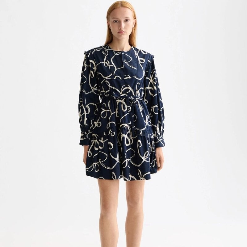 Scotch & Soda - Womenswear Scallop Trim Long Sleeve Mini Dress