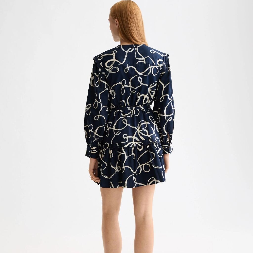 Scotch & Soda - Womenswear Scallop Trim Long Sleeve Mini Dress