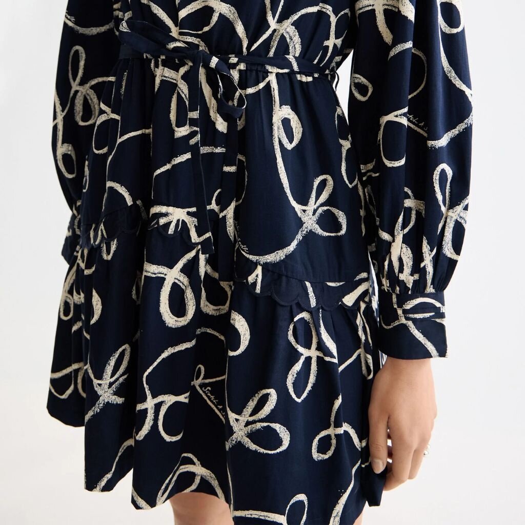 Scotch & Soda - Womenswear Scallop Trim Long Sleeve Mini Dress
