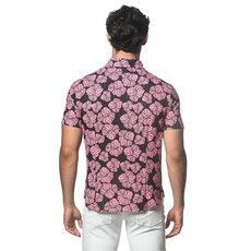 ST33LE (Steele) SP25 ST 48056 Pink/Black Floral Open Knit Shirt
