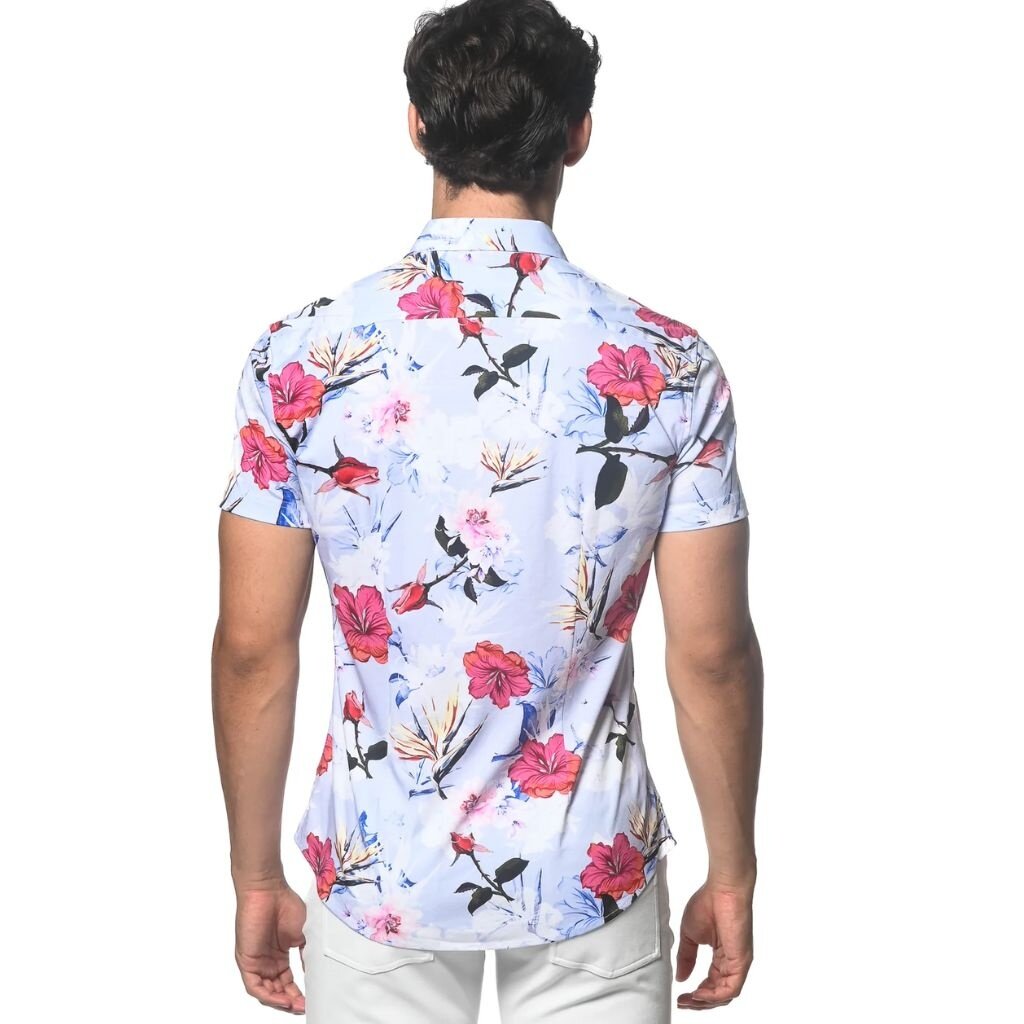 ST33LE (Steele) SP25 ST 9307 Periwinkle Hibiscus Jersey Short Sleeve Shirt
