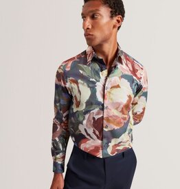 Ted Baker BRYNHIL Painted Blooms Pure Cotton Shirt