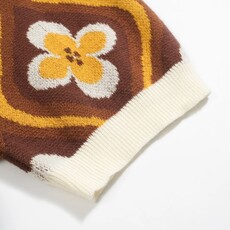 OxKnit FL25 Jacquard 60s Knit V Neck Polo