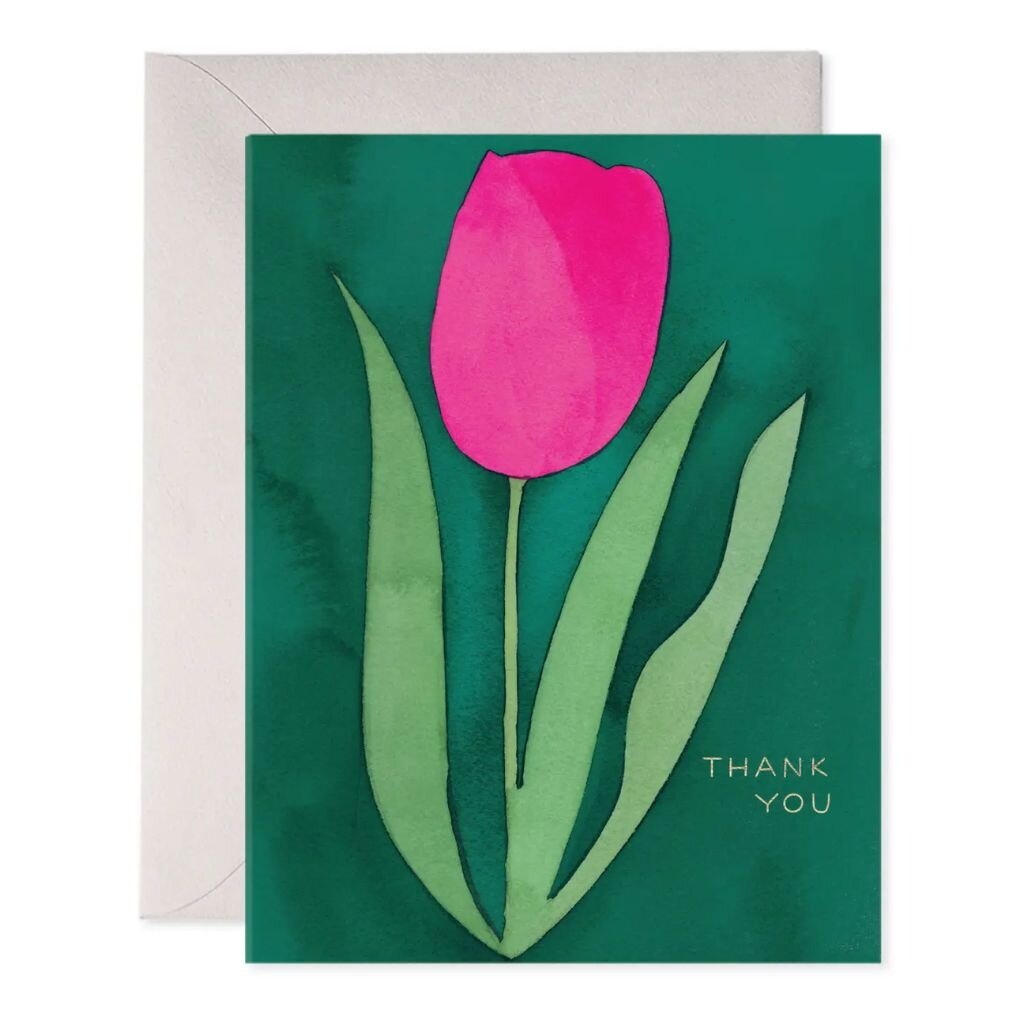 E. Frances Paper Pink Tulip Thank You Card