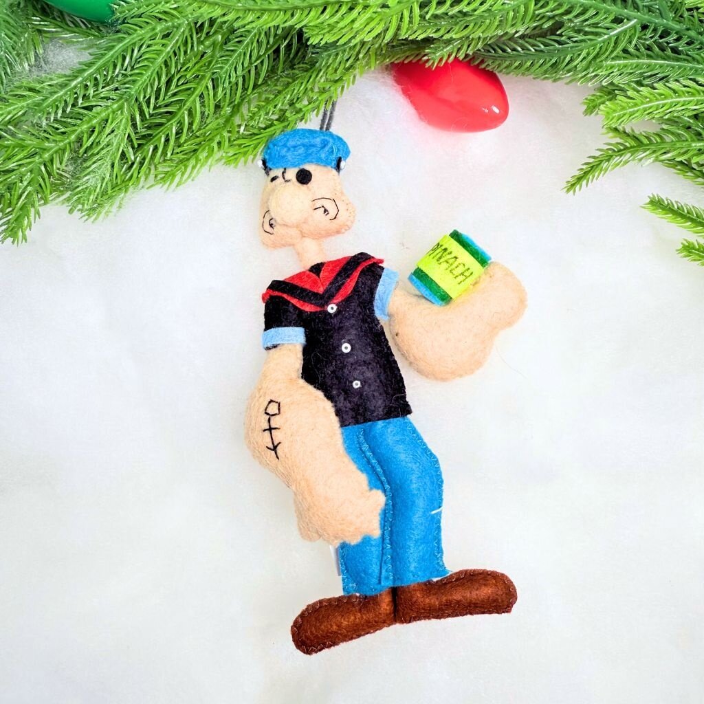 Silk Road Bizaar Popeye Ornament, Felt