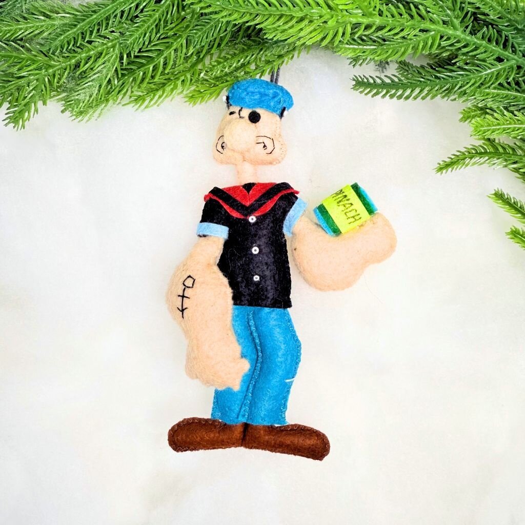 Silk Road Bizaar Popeye Ornament, Felt