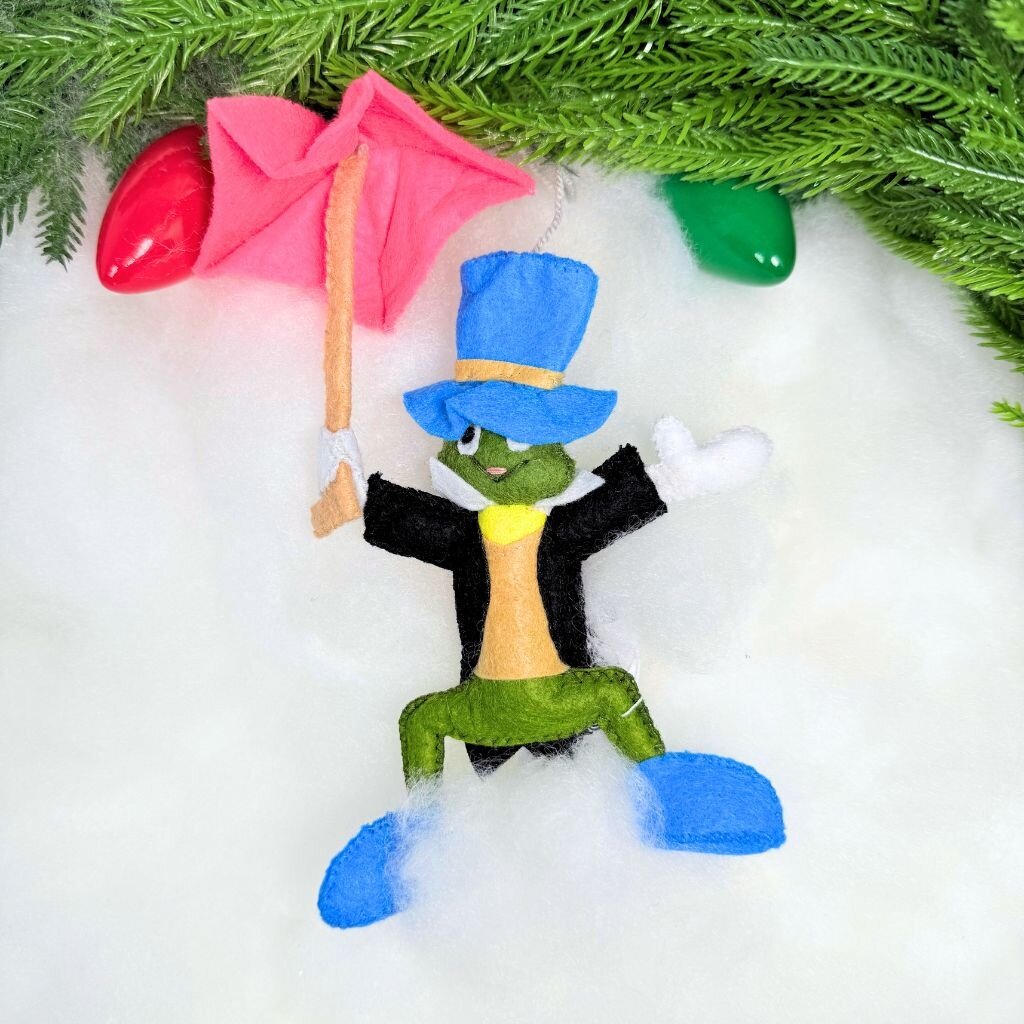 Silk Road Bizaar Jiminy Cricket Ornament, Felt