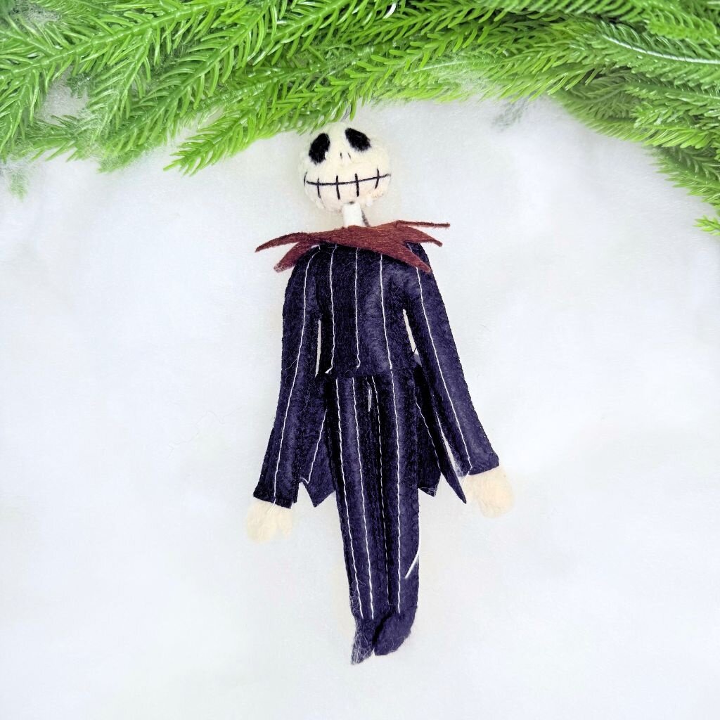 Silk Road Bizaar Jack Skellington Ornament, Felt