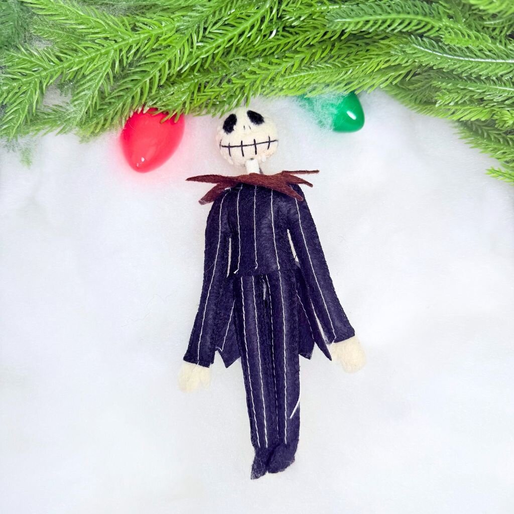 Silk Road Bizaar Jack Skellington Ornament, Felt