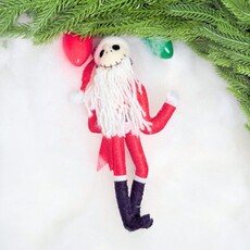 Silk Road Bizaar Jack Skellington Santa Ornament, Felt