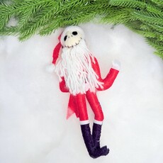 Silk Road Bizaar Jack Skellington Santa Ornament, Felt