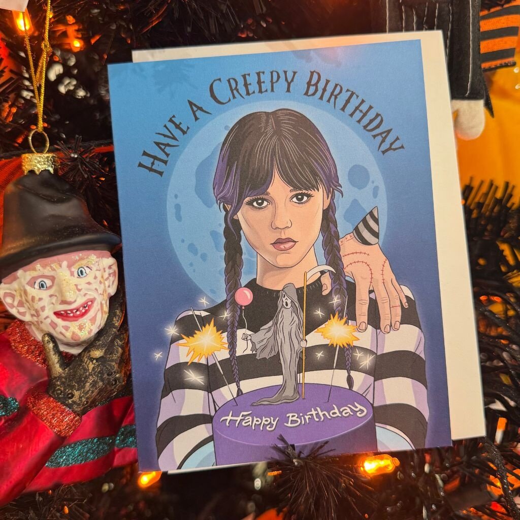 The Found Wednesday Creepy Birthday Card