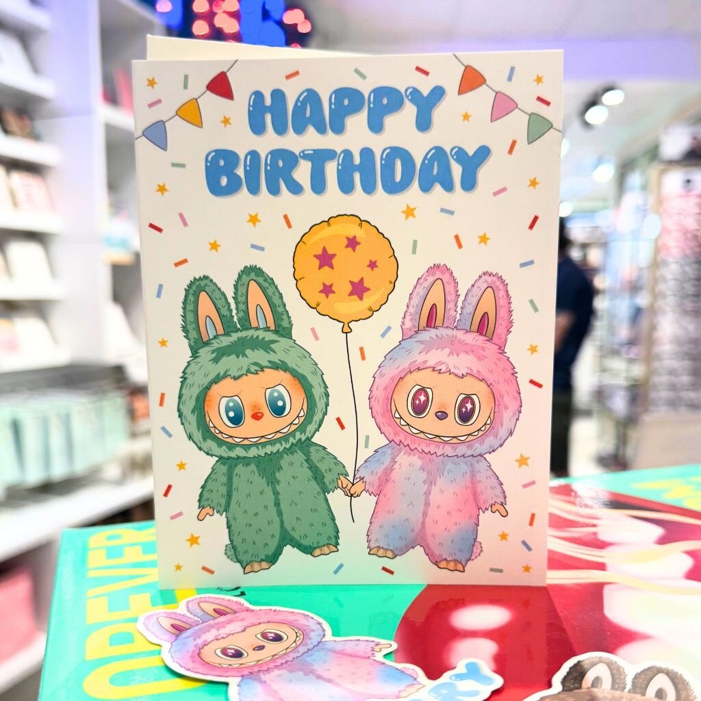 The Found Labubu Big Energy Birthday Card