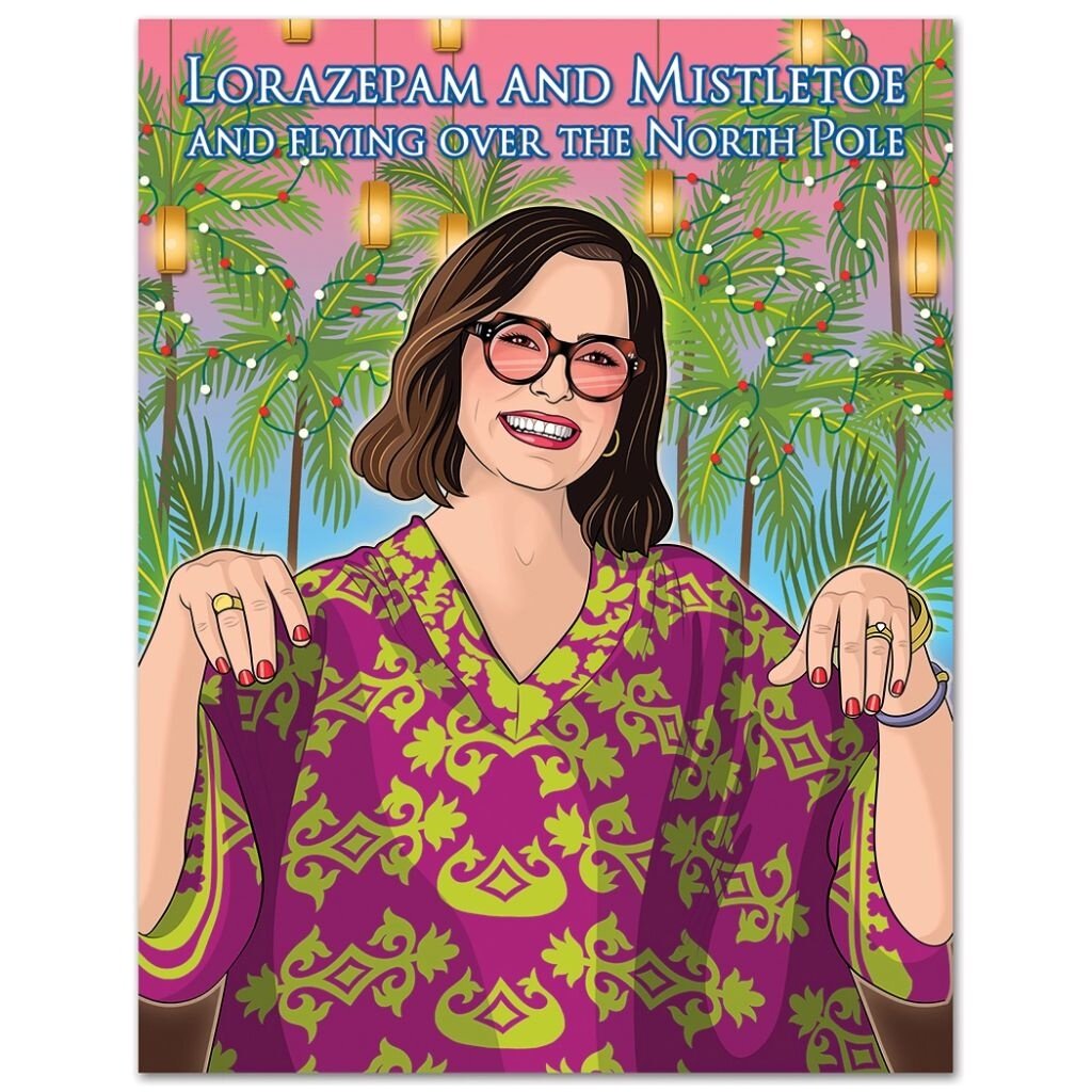 The Found White Lotus Lorazepam and Mistletoe Holiday Christmas Card