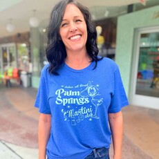 printiful Palm Springs Martini Club Unisex Tee Blue