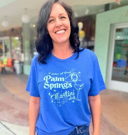 printiful Palm Springs Martini Club Unisex Tee Blue