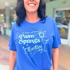 printiful Palm Springs Martini Club Unisex Tee Blue