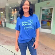 printiful Palm Springs Martini Club Unisex Tee Blue