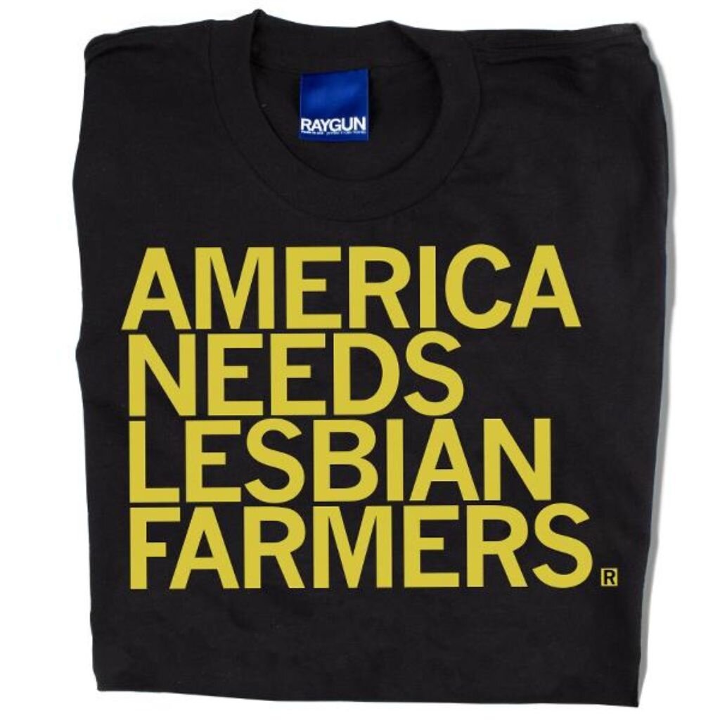 RAYGUN Lesbian Farmers Black T-Shirt