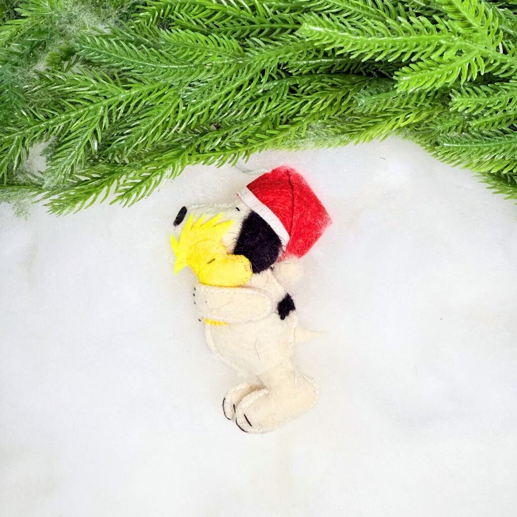 Silk Road Bizaar Snoopy & Woodstock Ornament, Felt