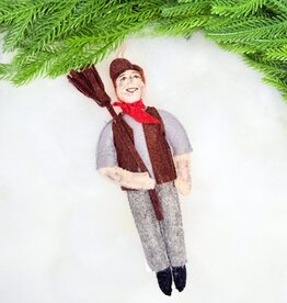 Silk Road Bizaar Chimney Sweep Ornament, Felt