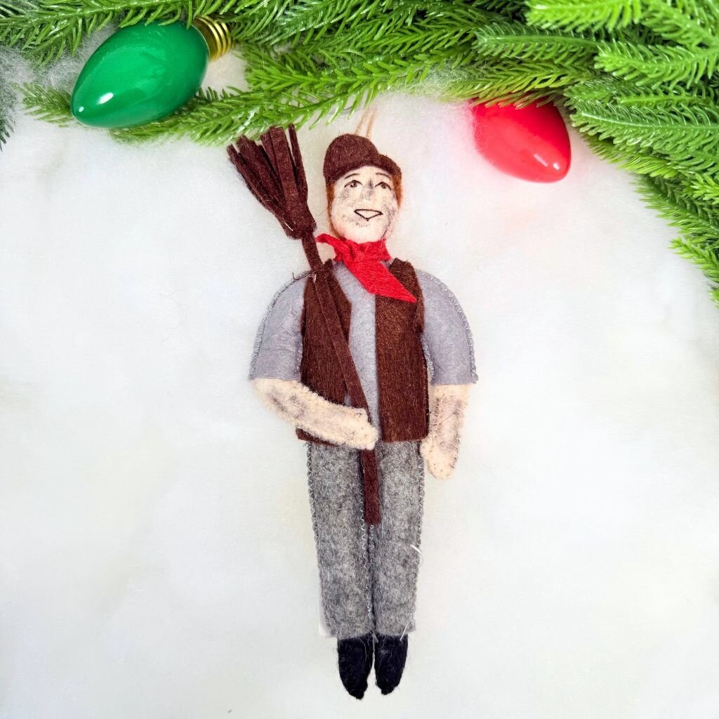 Silk Road Bizaar Chimney Sweep Ornament, Felt