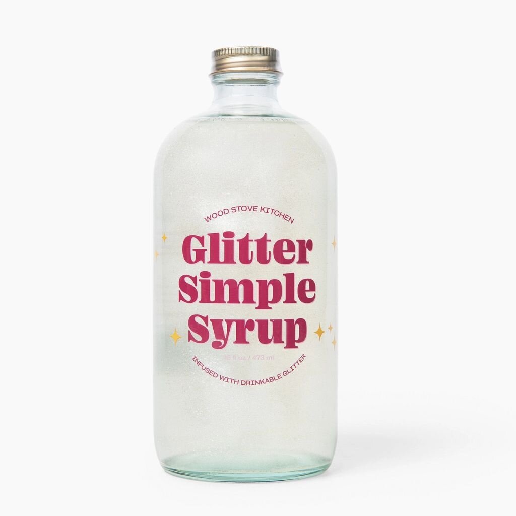 Wood Stove Kitchen Glitter Simple Syrup 16 fl oz