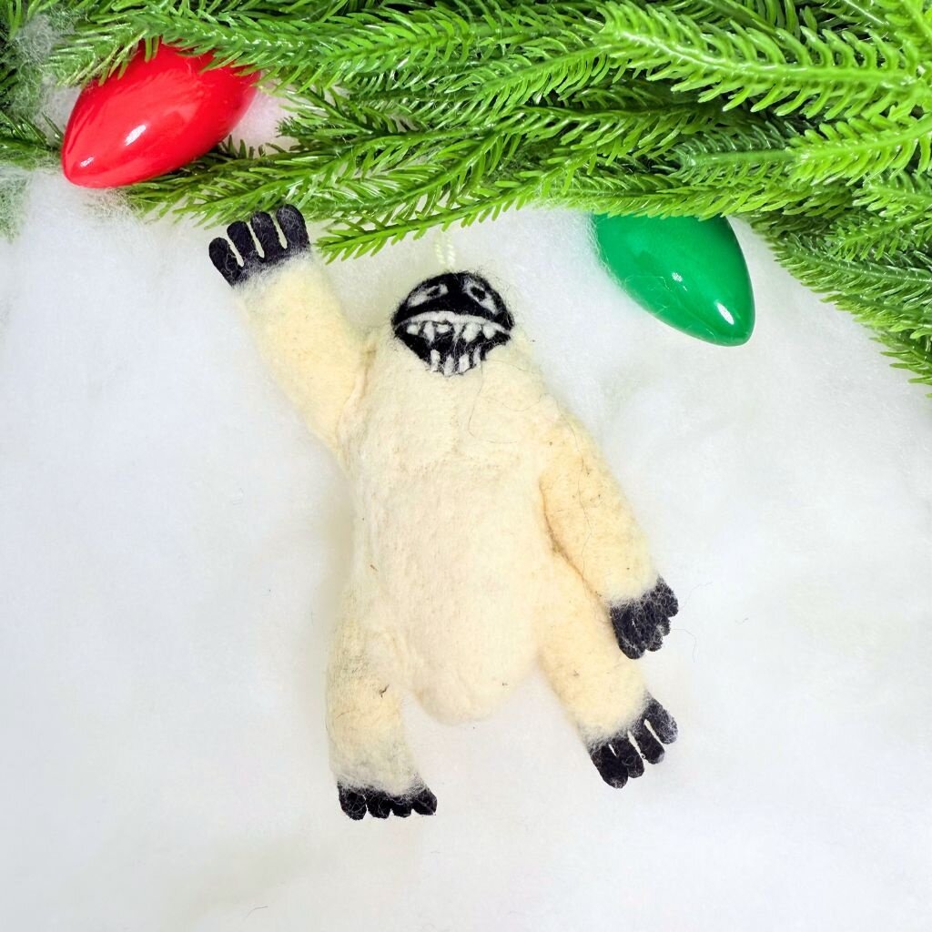 Silk Road Bizaar Abominable Snowman Ornament, Felt