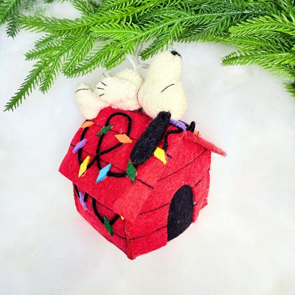 Silk Road Bizaar Christmas Snoopy Ornament, Felt